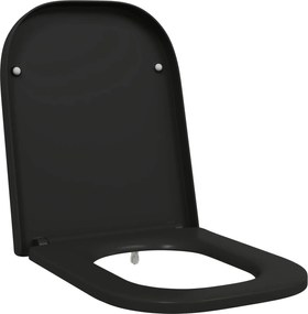 vidaXL Capacul de toaletă Negru 47,5 x 35 x 3,6 cm Duroplast