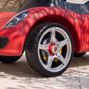 AIYAPLAY Mașinuță de Împins pentru Copii cu Licență Porsche, Claxon, Faruri și Sunet de Pornire, PP, Roșu | Aosom Romania