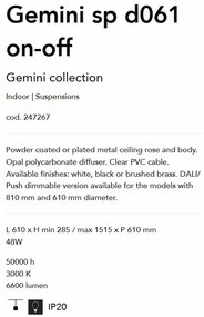 Lustra LED suspendata design circular GEMINI SP D061 NERO