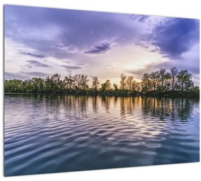 Tablou pe sticlă cu lac (70x50 cm)