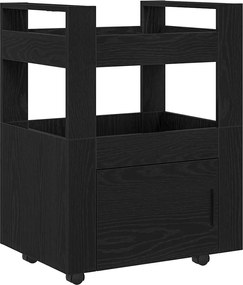 vidaXL Troler de Bucătărie Stejar negru 60 x 45 x 80 cm Lemn compozit