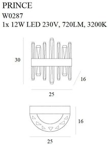 Aplica LED eleganta design modern PRINCE W0287 MX
