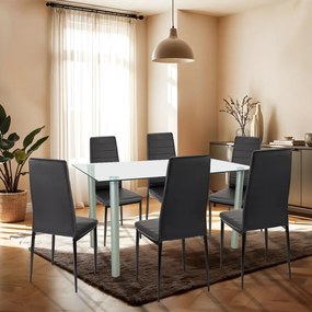 Set de masă Verna 6+1 negru-negru