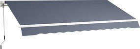 Outsunny 3,6 x 2,5 m Copertină Retractabilă cu Manivelă pentru Terasă, Grădină, Alb Crem | Aosom Romania