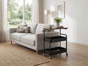 Masuta de colt pe roti NEXORA 77x43 cm, neagra