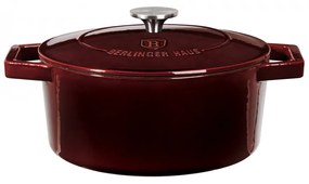 Cratita cu capac 20cm din fonta emailata Burgundy Metallic Line Berlinger Haus BH 6516