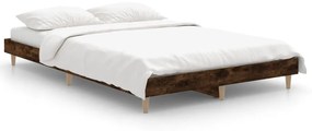 832090 vidaXL Cadru de pat, stejar afumat, 120x190 cm, lemn prelucrat