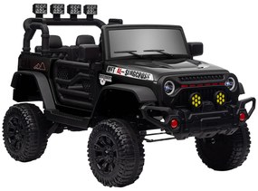 AIYAPLAY Mașină electrică pentru copii UTV cu telecomandă 2,4G, 2 motoare de 12 V, muzică, claxon, lumini LED, 100x63x65cm, negru | Aosom Romania