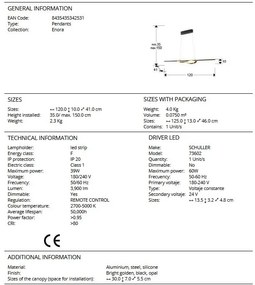 Lustra LED suspendata cu telecomanda Enora