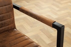 Set 2 scaune cu brate Loft maro antic/ negru