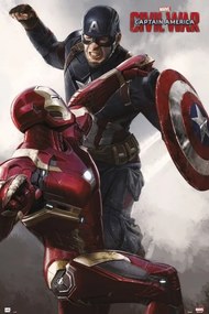 Poster Capitain America Civil War - Cap VS Iron Man, (61 x 91.5 cm)