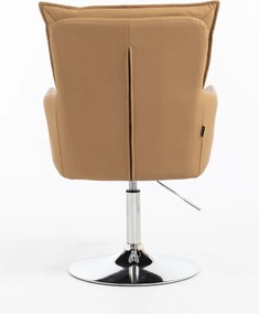 HR250N Scaun Piele Ecologică Premium Soft Culoare Caramel Bază Cromata