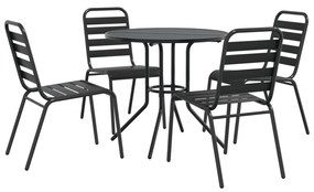 3283765 vidaXL Set scaune de grădină stivuibile, 5 buc., antracit, oțel vopsit