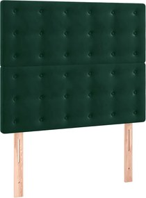 vidaXL Tăblie de pat verde închis 80x5x118/128 cm catifea