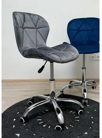 Set pentru birou – birou pliabil ZARIMO 80×40 cm negru + scaun de birou AVOLA VELVET gri