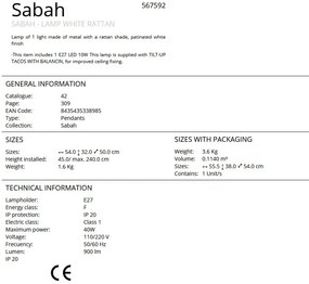 Lustra din ratan design modern Sabah