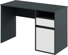 Birou BILI NEW, gri grafit/alb, DTD laminat, 120x53x76 cm