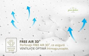 Saltea anatomica, Nature Pocket Bamboo Memory Evolution, 120x200x30 cm, Latex, Arcuri Pocket, 7 Zone de Confort