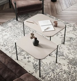 Măsuță de cafea dreptunghiulară Sonatia 60 cm cu picioare metalice - casmir