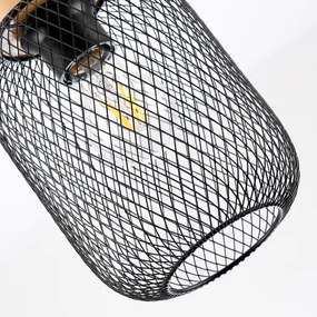 Brilagi - Lampă suspendată pe cablu BASKLITE 1xE27/15W/230V lemn de cauciuc/negru
