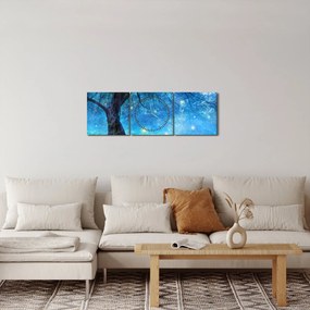 Tablou - Pădure mistică (cu ceas) (90x30 cm)