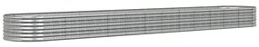 Jardiniera, argintiu, 512x80x36 cm, otel vopsit electrostatic 1, Argintiu, 512 x 80 x 36 cm