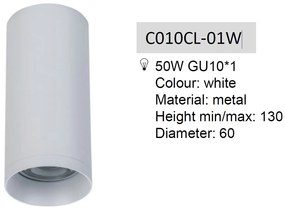 Spot aplicat de tavan/plafon Alfa MYC010CL-01W