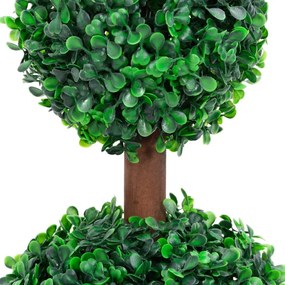 Planta artificiala cimisir cu ghiveci, verde, 60cm, forma minge 1, 16 x 60 cm