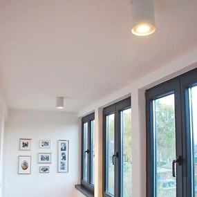 Spot inteligent aplicat alb și oțel, înclinabil, inclusiv WiFi GU10 - Rondoo up