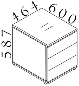 Container Creator 46,4 x 60 cm, mobil, alb/antracit