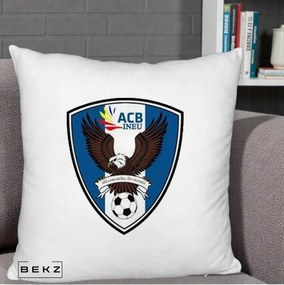 Perna Personalizata ACB Ineu Fotbal, 40x40 cm, Alb Pufos, Husa Detasabila, Perna Inclusa, BEKZ®