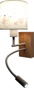 Brilagi - Lampă LED flexibilă BOBO WOOD 1xE27/25W/230V + LED/3W stejar/alb/crem./regal.