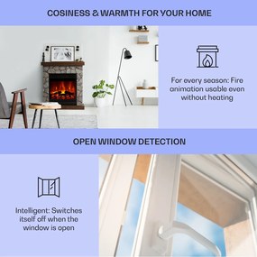 Klarstein Lienz, șemineu electric, 1800 W, aspect de piatră, cu telecomandă, maro