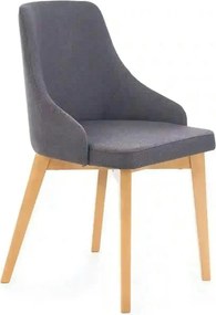 Scaun TOLEDO, gri inchis/stejar miere, stofa clasica, 55x51x82 cm