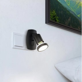 Eglo 300911 - Lampă LED pentru priză PARRINI 1xGU10/4,5W/230V, neagră
