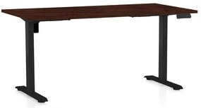 Masă înălțime reglabilă OfficeTech B, 160 x 80 cm, picioare negre, wenge