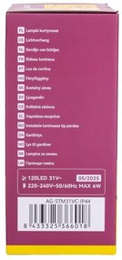 Aigostar - Ghirlandă LED de exterior pentru Crăciun, 120 LED/6W/230V, 8 funcții, 3 x 0,6 m, IP44, alb caldDO