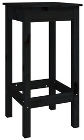 Set mobilier de bar, 7 piese, negru, lemn masiv de pin