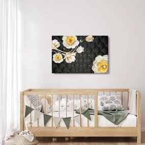 Tablou - Imagine cu flori de trandafir alb (90x60 cm)