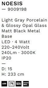 Pendul LED decorativ portelan bordeaux, sticla alb, NOESIS
