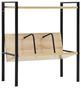 vidaXL Etajeră cărți 2 rafturi negru/stejar 52x28x59 cm lemn prelucrat