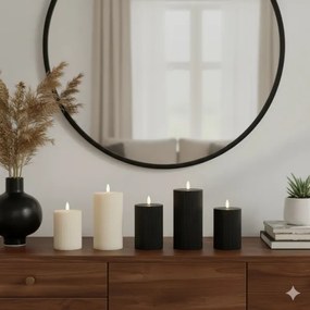 Set de 3 lumânări LED BRILLO, alimentare 2x AA, negru, cu telecomandă