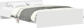 vidaXL Cadru de pat cu tăblie, alb, 135x190 cm