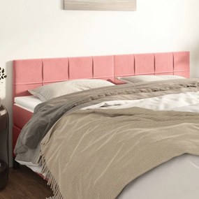346073 vidaXL Tăblii de pat, 2 buc, roz, 80x5x78/88 cm, catifea