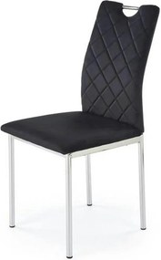 Scaun K578, negru - HLR 66/argintiu, stofa catifelata/otel, 43x53x93 c
