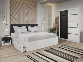 Set mobila dormitor 4 piese Zeno Alb/Ferrara C28