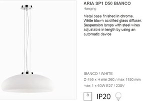 Pendul modern diametru 50cm ARIA SP1 D50 BIANCO 059679