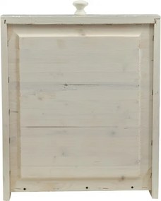 Masa fixa, L120 80 H80 cm, cu sertar, lemn masiv alb antichizat