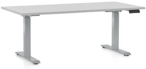 Masa inaltime reglabila OfficeTech D, 160 x 80 cm, bază gri, gri deschis