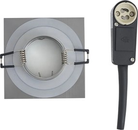 Set de 6 spoturi încastrate moderne Gunmetal pătrate IP44 - Qure